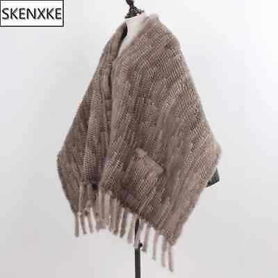 #ad Hot Sale Women Winter Knitted Fur Scarf Shawl Warm Lady Long Style Fur Scarves $283.28