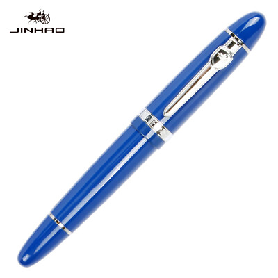 #ad Jinhao 159 Metal Fountain Pen Fine 0.5mm Nib Office Writing Silver Clip Blue #JP $5.97