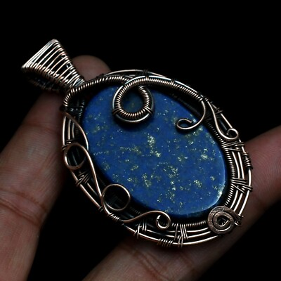 #ad Beautiful Lapis Lazuli Gemstone Handmade Copper Wire Pendant Jewelry CCP 028 $7.99