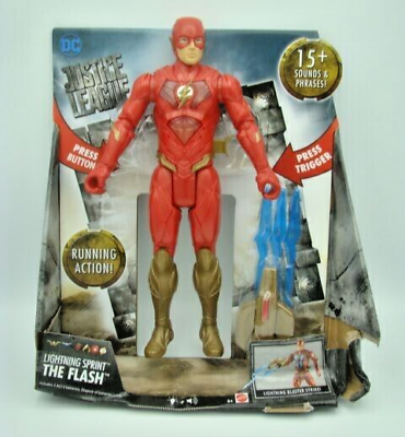 #ad DC Justice League Lighting Sprint The Flash Action Figure 15 Phrases NIB DMG $19.99