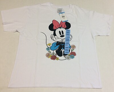#ad Disney Ladies Minnie Mouse Short Sleeve Tee With Embroidery Women#x27;s Size X LARGE $12.50