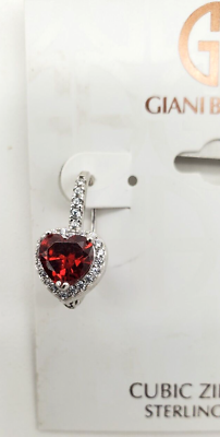 #ad Giani Bernini Red Heart Shaped Sterling Silver Cubic Zirconia Earrings $22.99