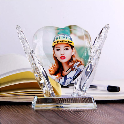 #ad EBuyers Hand holding heart Crystal Print with Your PhotoOffice Desktop Decor $45.00