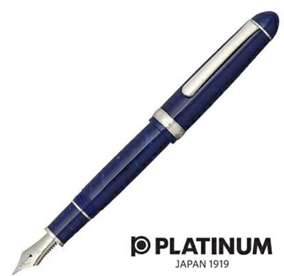 #ad Platinum #3776 Celluloid Midnight Ocean 14K Fountain Pen M Nib PTB 35000S#50 3 $337.99