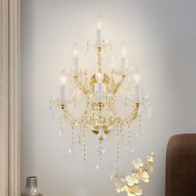 #ad Large Modern Crystal Wall Lights 6 Lights Maria Theresa Wall Lamp Chandelier $248.73