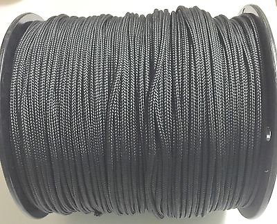 #ad Solid Braid Nylon Rope 1 4quot; x1000#x27; Black color. Made In USA 7896 $128.25