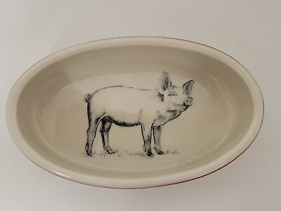 #ad Creative co op M. Chad Barrett oval baking cooking serving oval dish with pig de $24.99