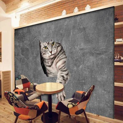 #ad Rich Cat Progress 3D Full Wall Mural Photo Wallpaper Printing Home Kids Decor AU $349.99