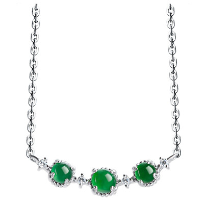 #ad Burmese Jade Necklace Pendant Jadeite Natural Jewelry Green 925 Silver $68.82
