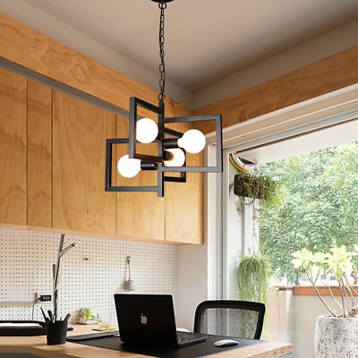 #ad #ad Vintage Chandelier Lighting Kitchen Pendant Light Shop Lamp Black Ceiling Lights AU $243.51