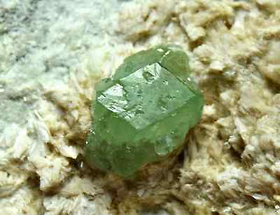 #ad Rare Green Color Terminated Demantoid Garnet Crystals On Matrix 105 Gram $65.00
