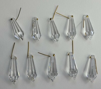 #ad Set Of Ten Clear Glass Chandelier Crystals Lamp Prisms $12.00
