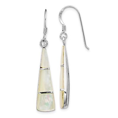 #ad Silver Polished Mother of Pearl Dangle Earrings QE14276 $69.76