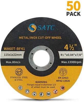 #ad 50 Pack Cut Off Wheels 4 1 2quot; Metal amp; Stainless Steel Angle Grinder Cutting Disc $24.49