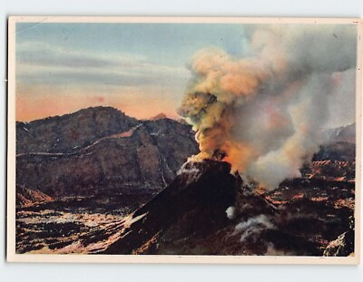 #ad Postcard Eruption of Vesuvius Naples Italy $3.32