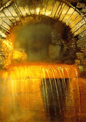 #ad The Romans Baths Bath Overflow Hot Springs Through Roman Arch 1986 Postcard M15 $4.95
