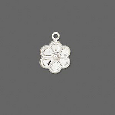 #ad Flower Charm Silver Daisy 3 D Jewelry Lot of 20 $14.95