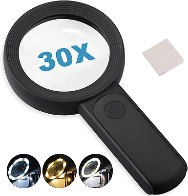 #ad Magnifying Glass with Light 30X High Magnification Handheld and Lightweight 1 $17.10