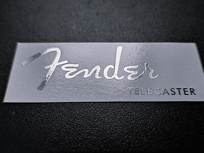 #ad Fender Telecaster Headstock Decal for Guitars Solid Silver $10.50