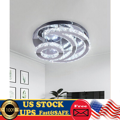 #ad Modern Crystal Ceiling Light Fixture LED Chandelier Lighting Pendant Lamp Moon $63.65