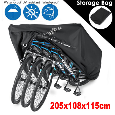 #ad Large Waterproof Heavy Duty Bicycle Cover Outdoor Storage Universal Fit 3 Bikes $15.99