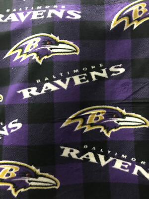 #ad NFL BALTIMORE RAVENS Licensed Fleece Fabric Sold By The Yard $20.90