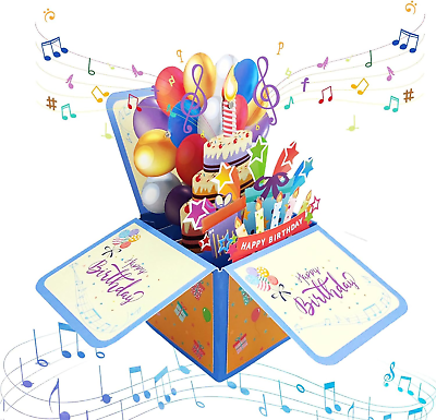 #ad #ad Happy Birthday Pop up Card with Music amp; Lights Beautiful Musical Bday 3D Greeti $11.99