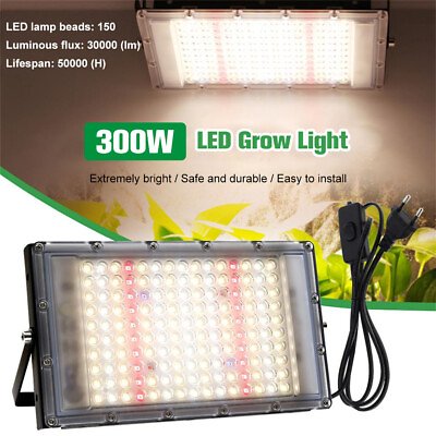 #ad 300W LED Grow Light Panel Full Spectrum sun like Plant Growth Lamp Indoor Plant $30.39