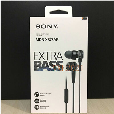 #ad SONY MDR XB75AP Bass Booster In Ear Headphones with In Line Mic Black $29.28