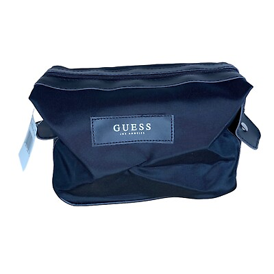 #ad NEW Guess Black Toiletry Bag Classic Travel Unisex Cosmetic $19.99