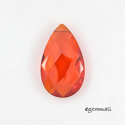 #ad #ad Cubic Zirconia Flat Pear Briolette Pendant Bead 12x20mm Orange #96206 $3.60