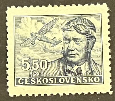 #ad Travelstamps: 1946 47 Czechoslovakia Airmail Stamps Scott #C20 Mint MOGLH $2.99