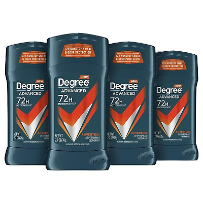 #ad DEGREE Men Original Advanced Antiperspirant Deodorant 72h 2.7 Oz Pack Of 4 Stick $24.95