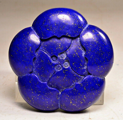 #ad 475 Carat Unique Rare Carved Lapis Lazuli Flower with Pass Hole For Pendant $450.00