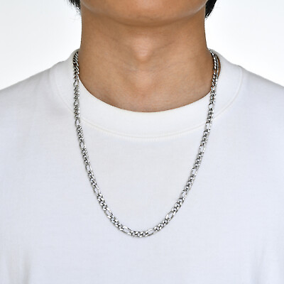 #ad Vnox Figaro Solid Chain Necklace Men Women Boys Stainless Steel Italian Link $9.99