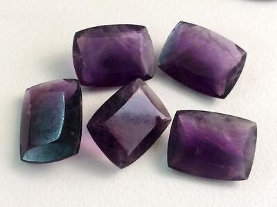 #ad 15x20mm Amethyst Stone Rectangle Table Cut Faceted Pointed Back Amethyst 2 Pcs $38.75