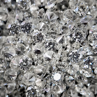 #ad Lab Grown CVD Diamond 200 Pcs Color D Clarity FL Round 0.90 MM Loose Diamond $22.49