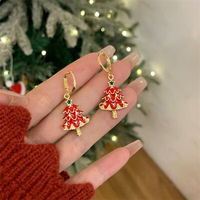 #ad Fashion Christmas Xmas Tree Earrings Hoop Drop Dangle Women Party Jewelry Gift AU $2.42