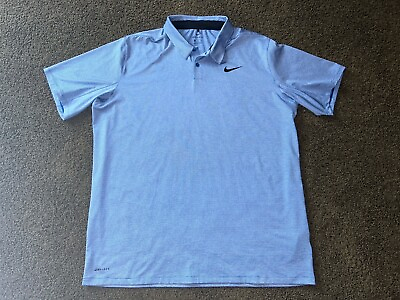 #ad Nike Golf Polo Shirt Mens XXL 2XL Blue Striped Dri Fit Breathable Stretch Nice $18.99