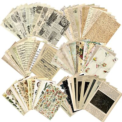 #ad 180 Sheets Vintage Paper Ephemera Lot Perfect For Junk Journals and Mixed Media $22.99