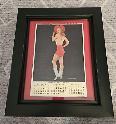#ad Framed MARILYN MONROE 1955 Original PIN UP Calendar with Original Sheet. $220.00