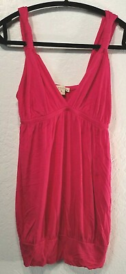 #ad Twenty One Halter Top M Hot Pink. Knotted Straps. Elastic Under Chest. Tapered $6.00