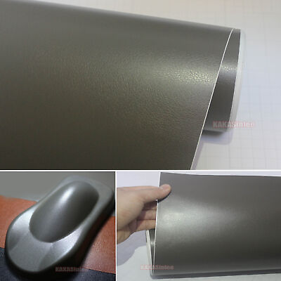 #ad Air Free Grey 3D Leather Texture Matte Car Interior Desk Vinyl Wrap Sticker AX $130.49
