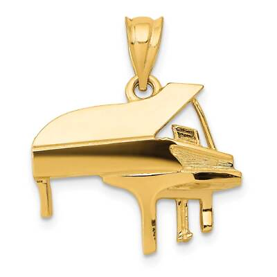 #ad 14K Gold Piano Charm 0.8 x 0.8 in $373.05