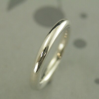 #ad Band Full Round Ring Rounded Band 3mm Ring Silver Stacking Ring Thick Round Band $14.99