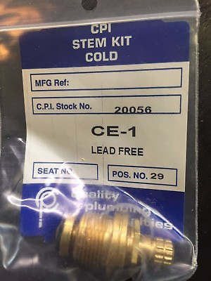 #ad Central Brass 20056 Brass Stem Kit Cold for Faucets New NIP CE 1 $9.01
