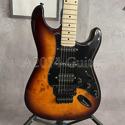 #ad Tree Burl Top ST Electric Guitar Maple Fretboard Floyd Rose Bridge SSH Pickups $228.41