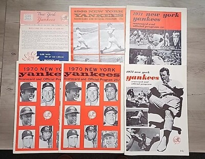 #ad 6 LOT OF New York Yankees Scorecards and Programs 1960 1968 1970 1971 $22.99