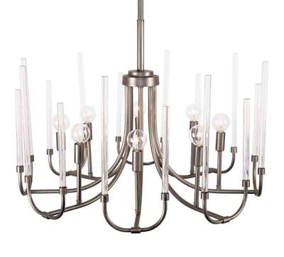 #ad Cordelia 8 Light Satin Copper Bronze Chandelier with Clear Smooth Glass Rods $124.99