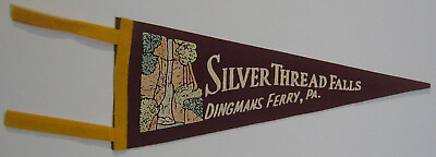 #ad Vintage 1950#x27;s 1960#x27;s Silver Thread Falls Dingmans Ferry PA. Pennant *H469 $32.00